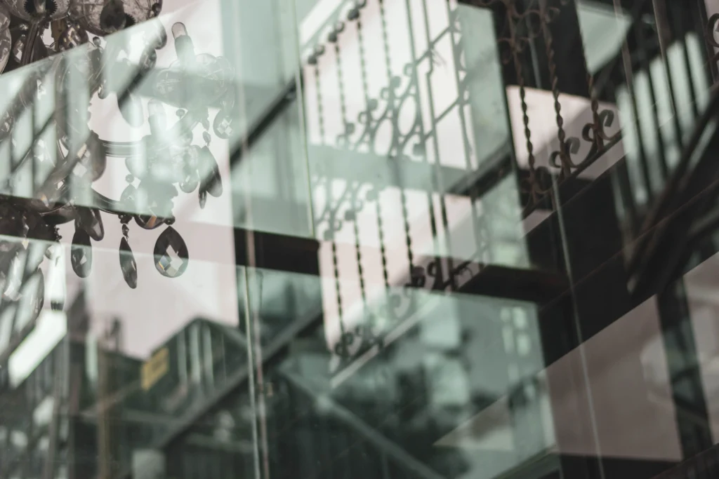 low angle view glass window building 1