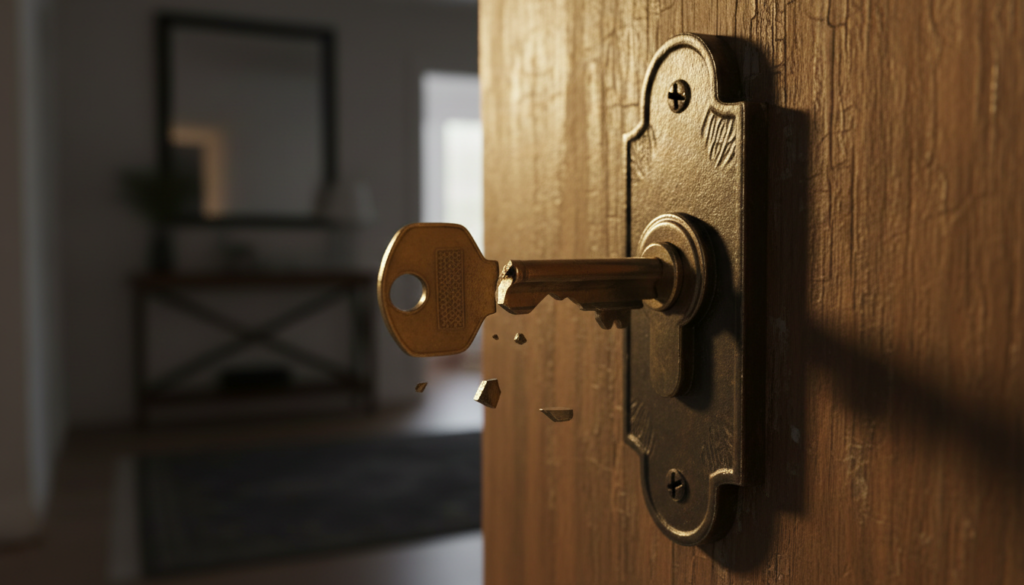 clé cassée dans la serrure