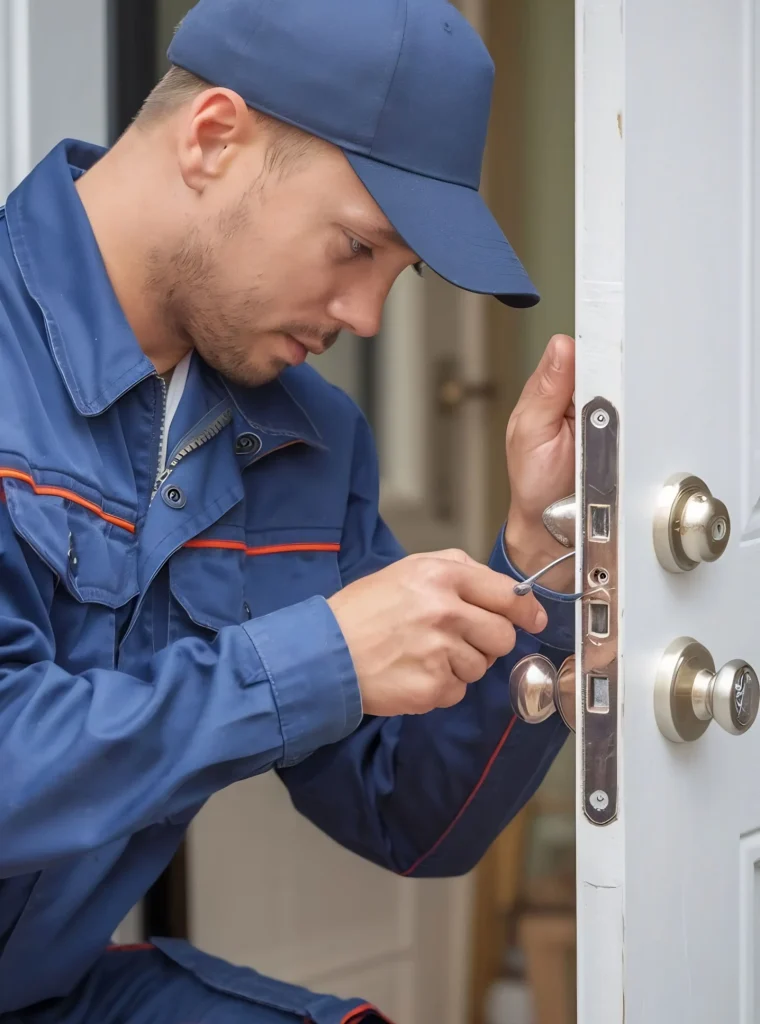 vue-rapprochee-d-un-serrurier-en-uniforme-installant-une-poignee-de-porte